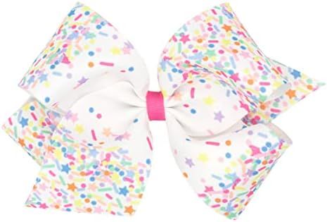 Wee Ones Girls King Colorful Birthday Girl-Themed and Patterned Grosgrain Bows, Confetti | Amazon (US)