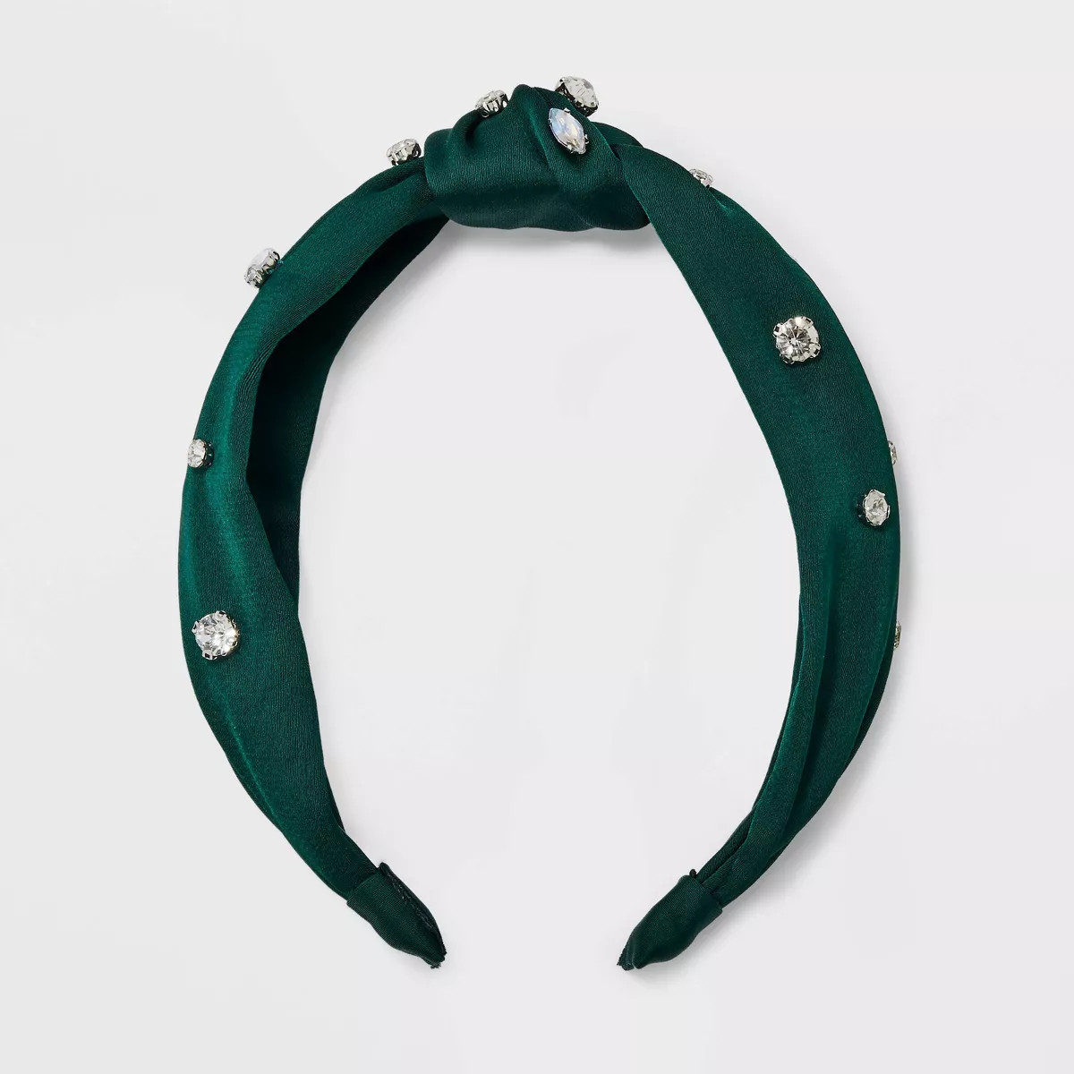Satin Top Knot Headband with Stones - A New Day™ Green | Target
