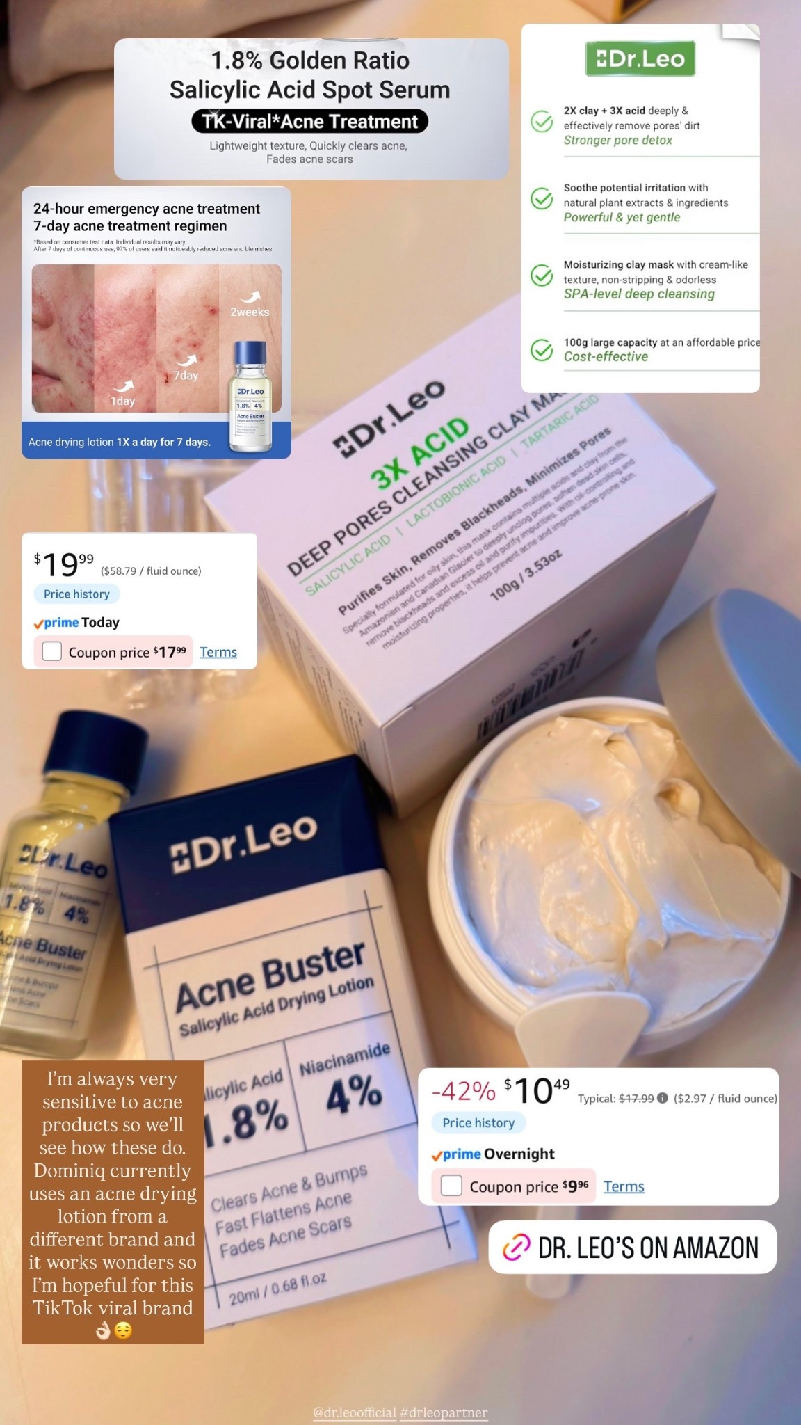 I’m always very sensitive to acne products so we’ll see how these do. Dominiq currently uses an acne drying lotion from a different brand and it works wonders so I’m hopeful for this TikTok viral brand 👌🏻😌

#LTKBeauty