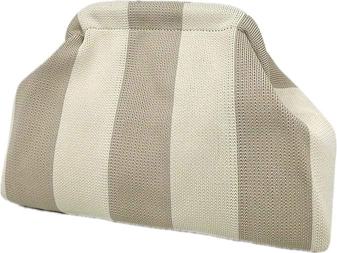DIHKLCIO Clutch Purses for Women 2026 Summer Beach Woven Crochet Bag Dumpling Striped Ruched Clou... | Amazon (US)