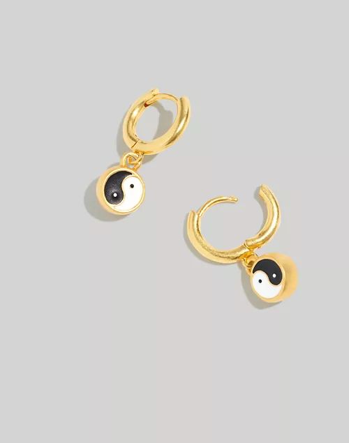 Enamel Yin-Yang Huggie Hoop Earrings | Madewell