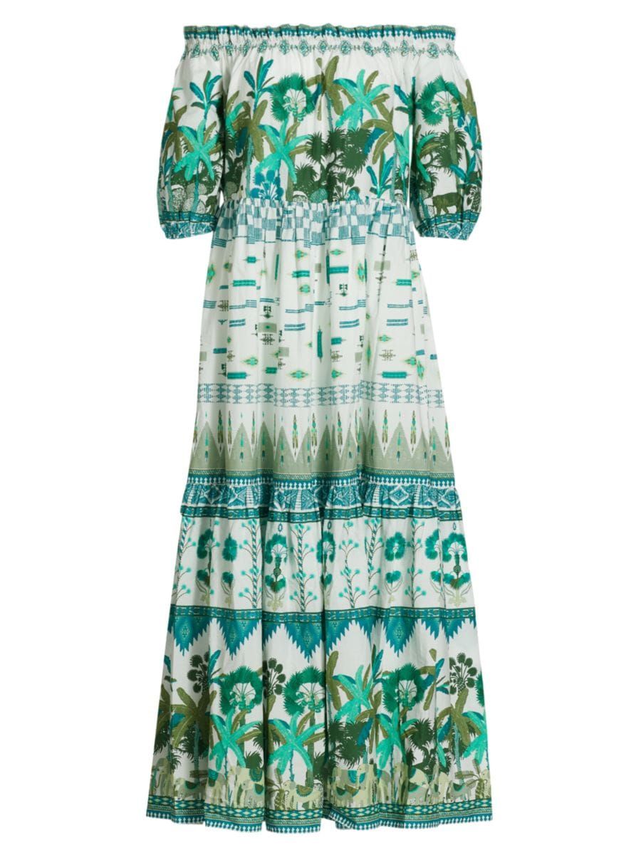 Soora Printed Off-The-Shoulder Maxi Dress | Saks Fifth Avenue