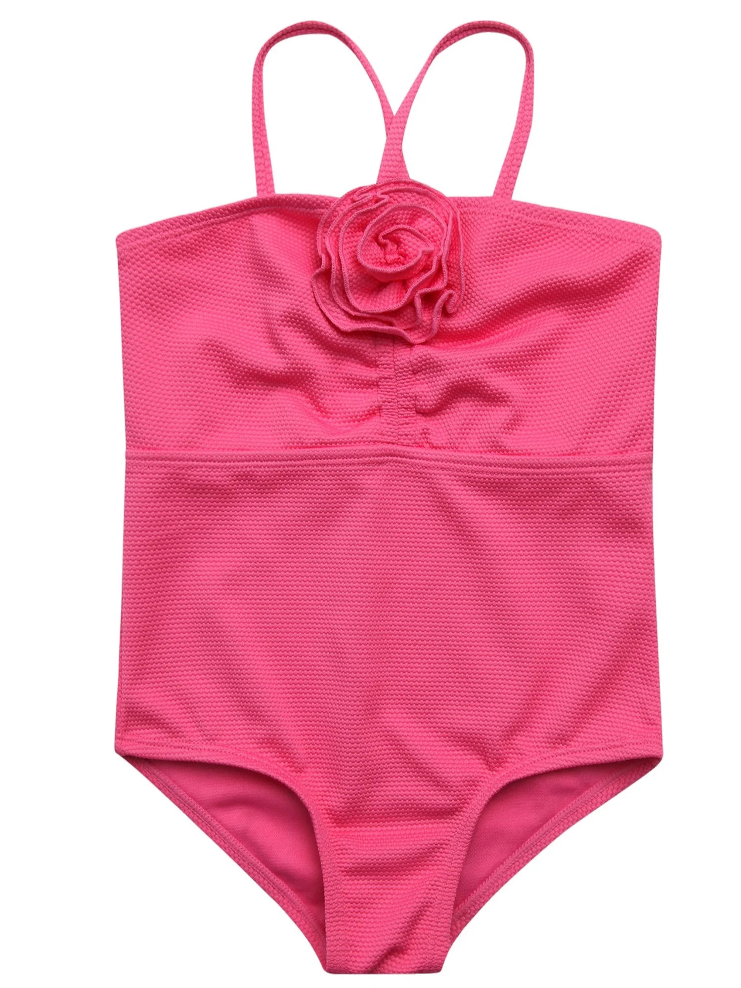 Jessica Simpson Girls' One-piece Ruched Rosette Swimsuit | Walmart (US)