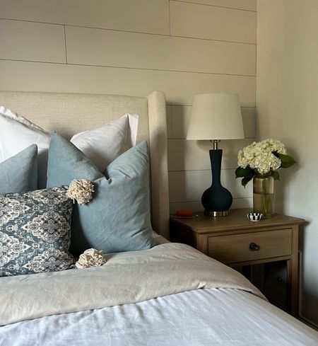 Cozy Master Bedroom | Coastal Bedroom | Blue Pillows | White Euro Shams

#LTKhome