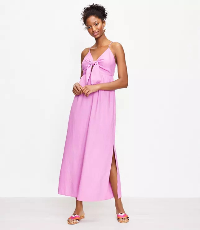 LOFT Beach Tie Front Strappy Dress | LOFT