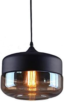 NAANN Black Pendant Light, Modern Pendant Lamp Industrial Vintage Amber Glass Shade Farmhouse Han... | Amazon (US)