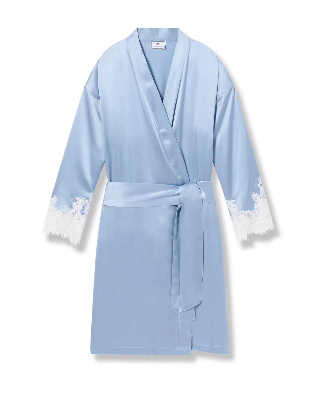 Women’s Silk Lace Robe in Periwinkle | Over The Moon