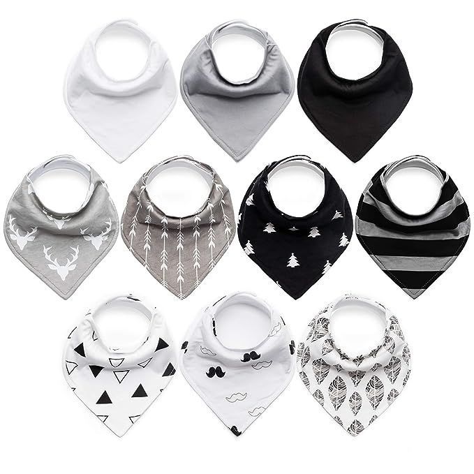 10-Pack Baby Bandana Bibs Upsimples Baby Boys Bibs for Drooling and Teething, Super Absorbent Bib... | Amazon (US)