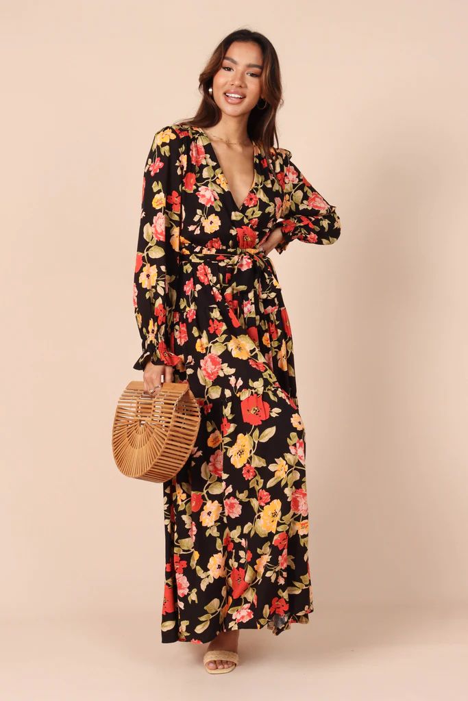 Ruana Maxi Dress - Black Floral | Petal & Pup (US)