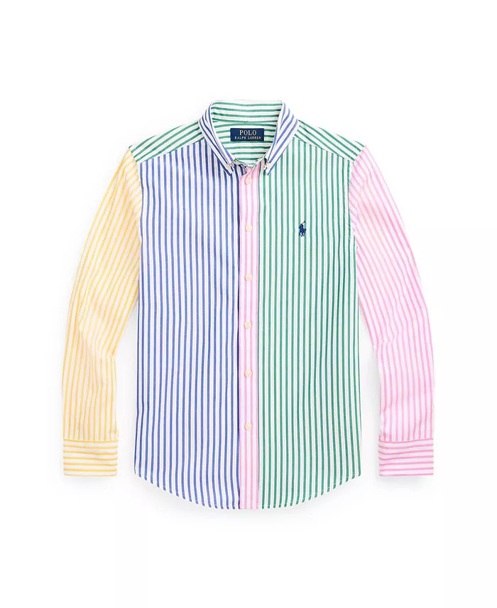 Polo Ralph Lauren Big Boys Striped Cotton Poplin Fun Shirt - Macy's | Macy's