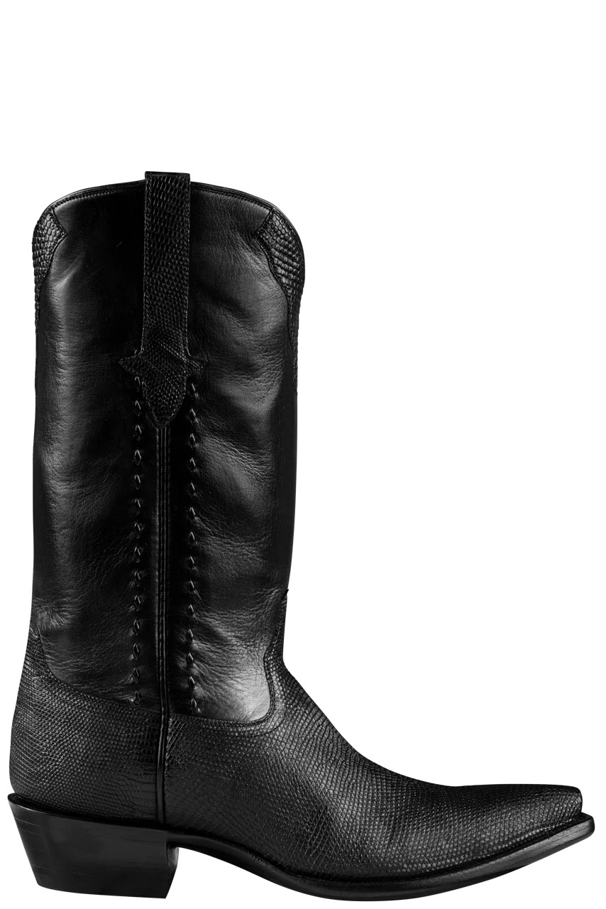 Stallion Men's Black Lizard & Buffalo Calf Boots | Pinto Ranch | Pinto Ranch
