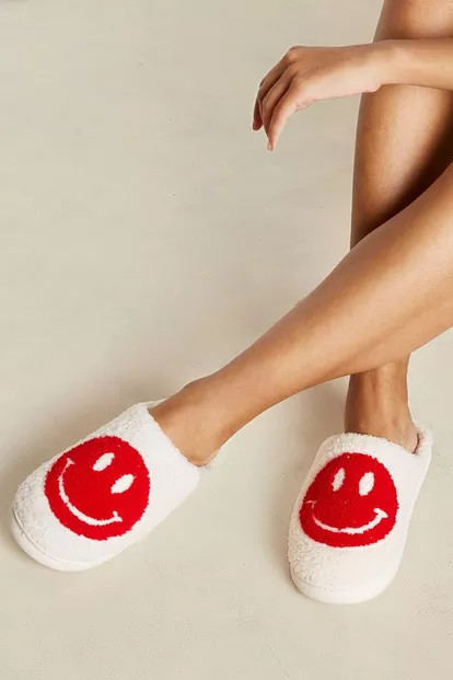 Borg Happy Face Slippers | Boohoo.com (UK & IE)