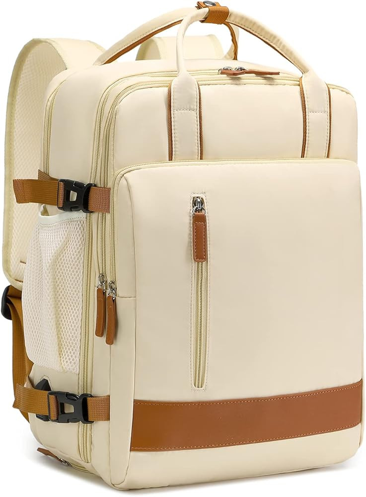 InduSKY Large Travel Backpack for Women, 40L Carry On Backpack Airline Flight Approved with USB C... | Amazon (US)