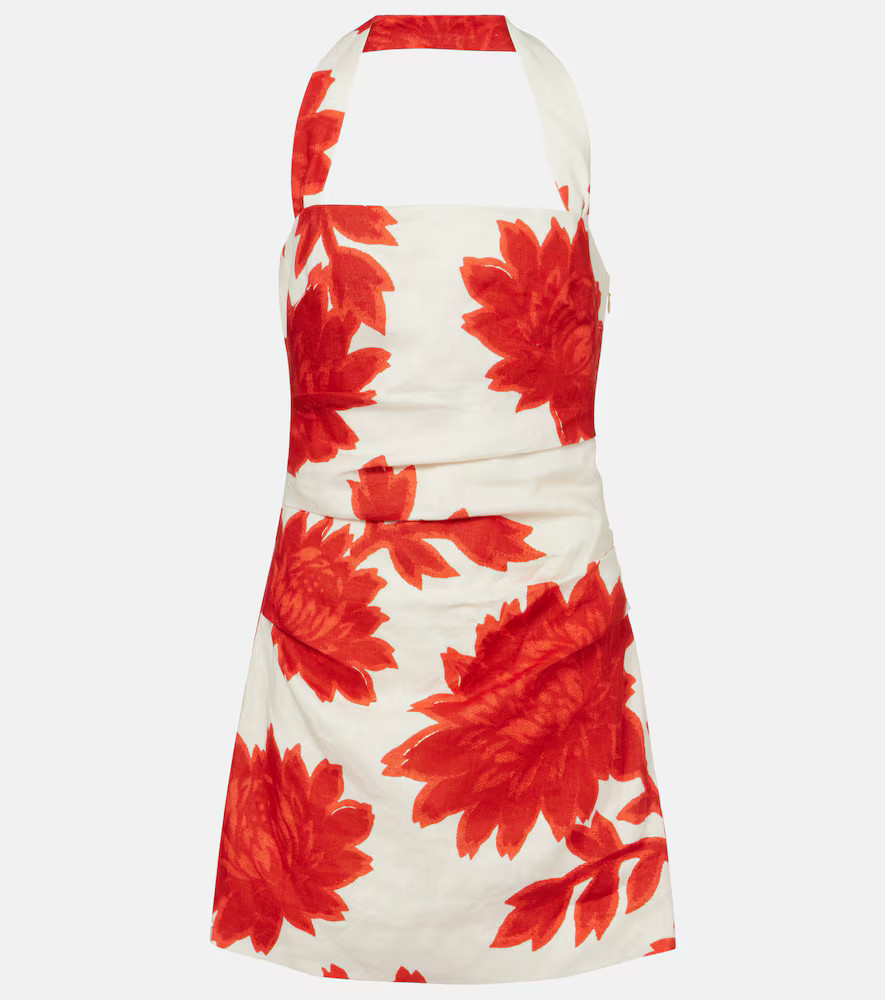 SIR Floral ruched linen minidress | Mytheresa (US/CA)