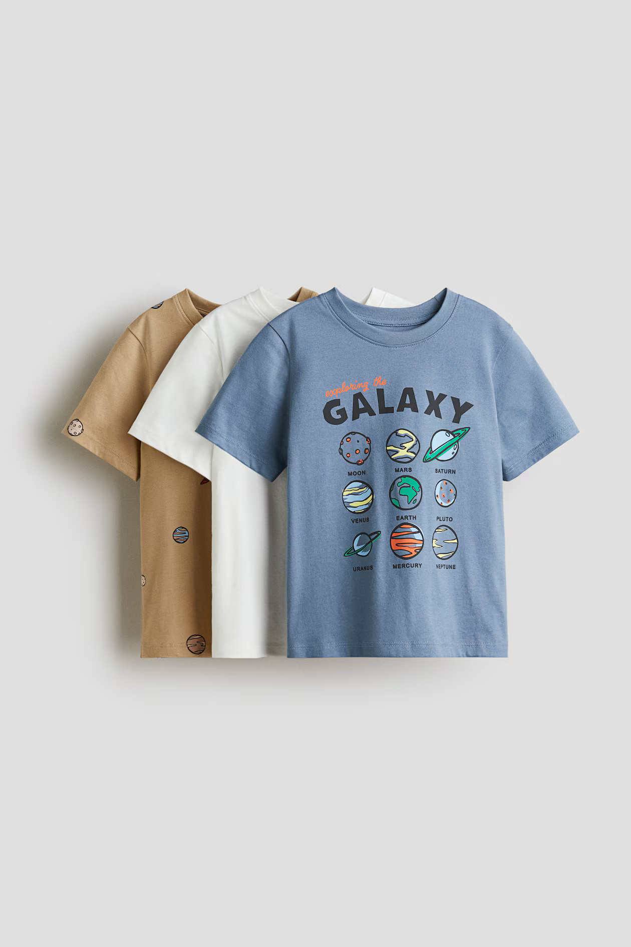 3-Pack Cotton T-Shirts - Dusty blue/Galaxy - Kids | H&M US | H&M (US + CA)