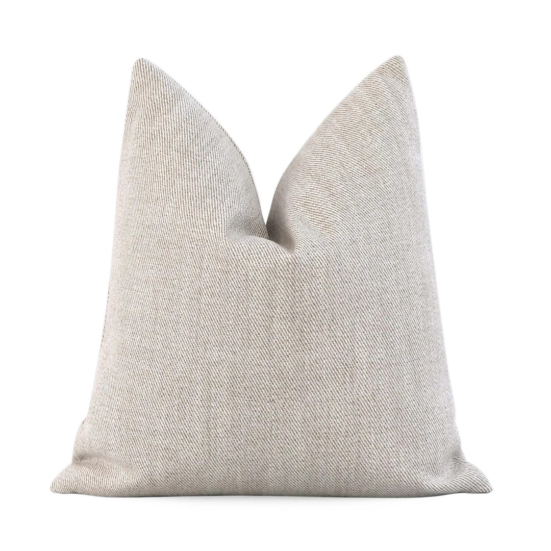 Schumacher Everett Performance Twill Natural Throw Pillow - Etsy | Etsy (US)