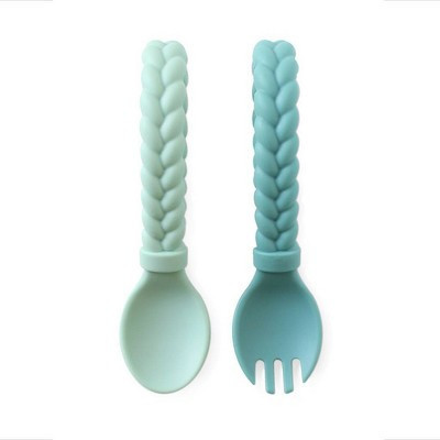 Itzy Ritzy Sweetie Spoons - Mint - 2ct: Silicone Baby Feeding Utensils, Soft Handles, Toddler Tableware Set | Target