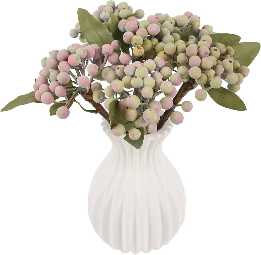 Artificial Berry Stems, 6pcs Fake Green Spray Berry Picks for Home Office Decor | Amazon (US)