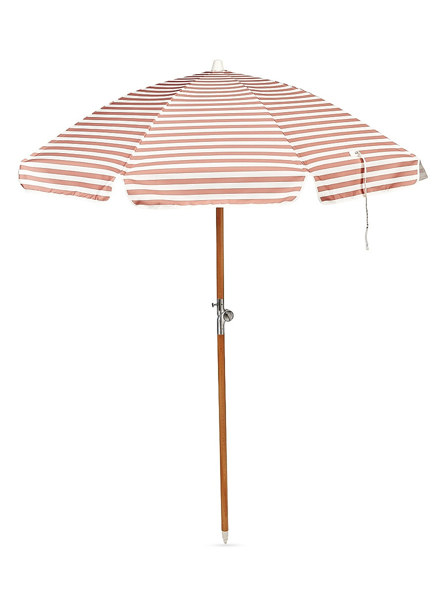 Seagrass Stripe Luxe Beach Umbrella - Orange | Saks Fifth Avenue