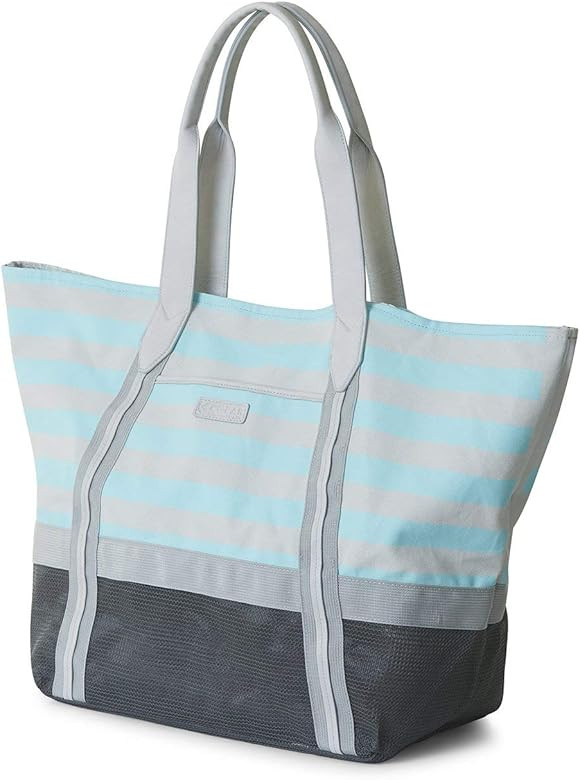 CGear Sand-Free Tote IV - Grey Stripe - Extra Large Beach Bag, Patented Sand Free Technology, Water- | Amazon (US)