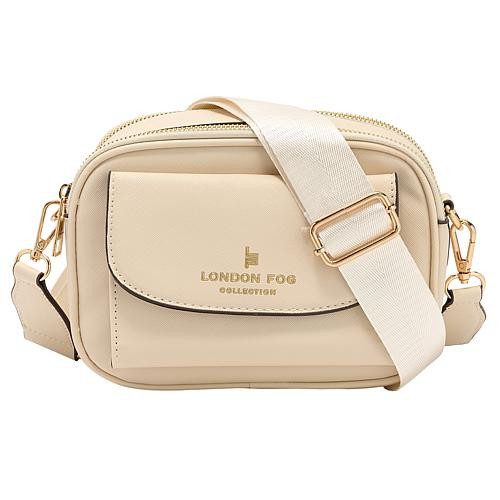 London Fog Jessie Saffiano Front-Flap Camera Bag - Brown | HSN