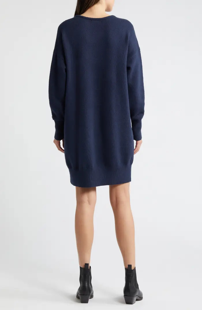 Treasure & Bond Cotton Blend V-Neck Sweater Dress | Nordstrom | Nordstrom