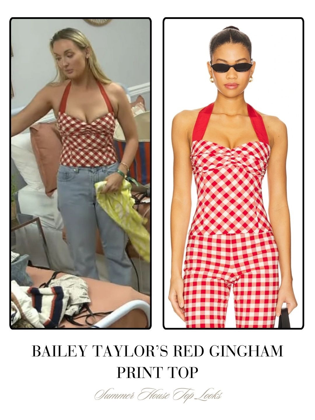 Bailey Taylor’s Red Gingham Print Top 
