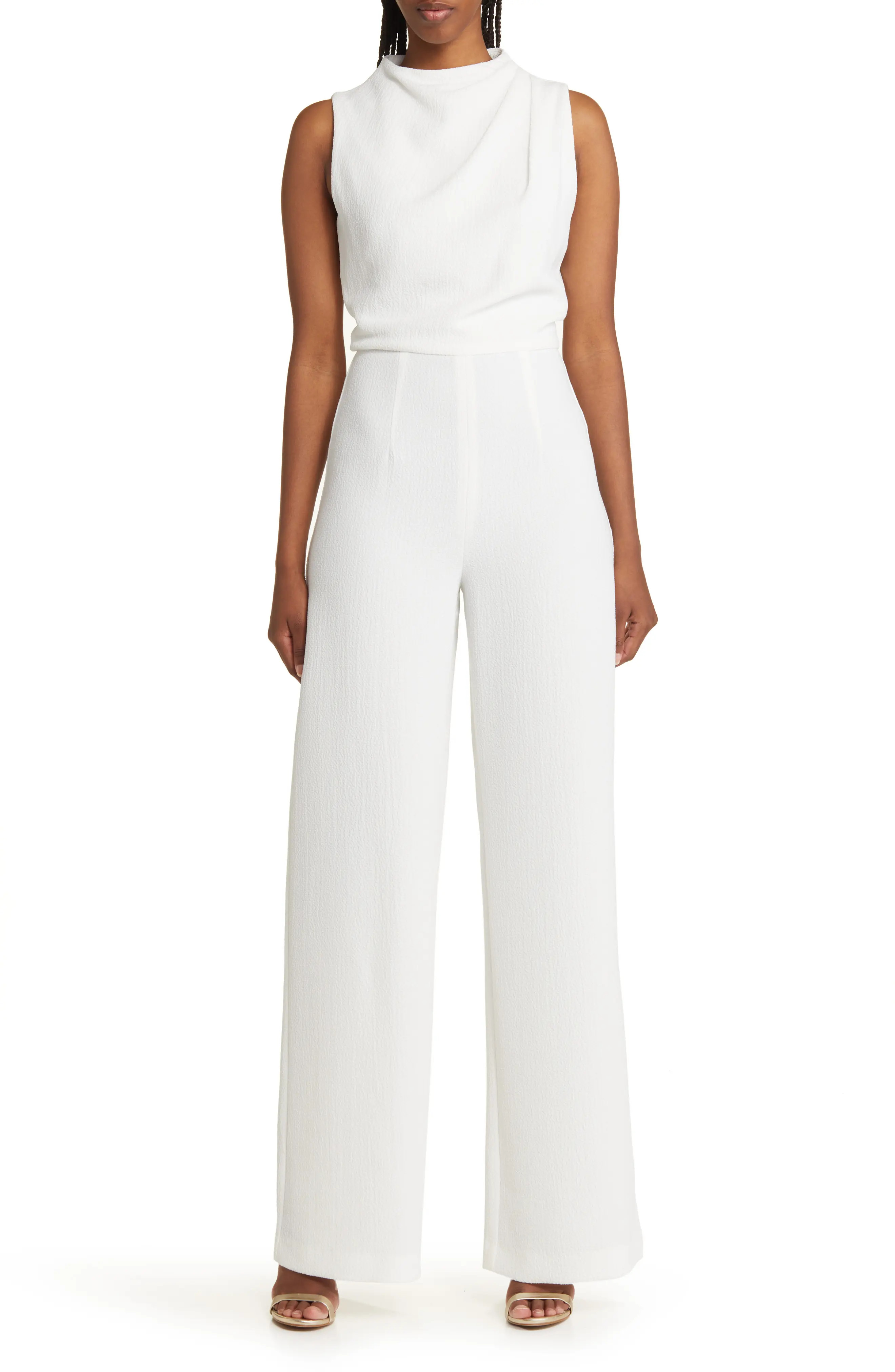 Black Halo Corrine Draped Bodice Wide Leg Jumpsuit (Women) | Nordstrom | Nordstrom