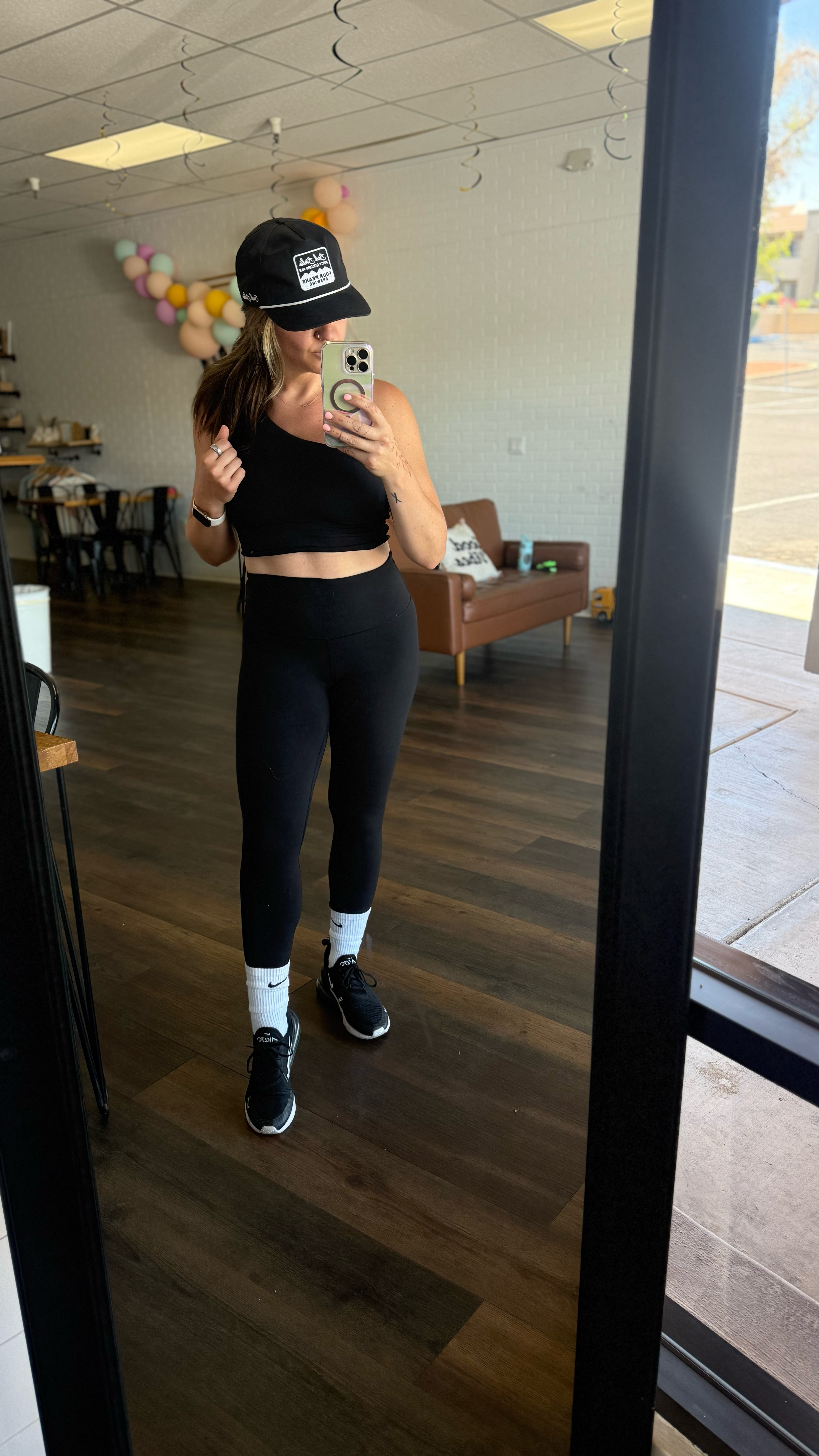 Damn dog hair!! Oh well, the outfit is still cute! Love this workout set from lululemon, especially this asymmetrical top! 

#LTKOver40 #LTKActive