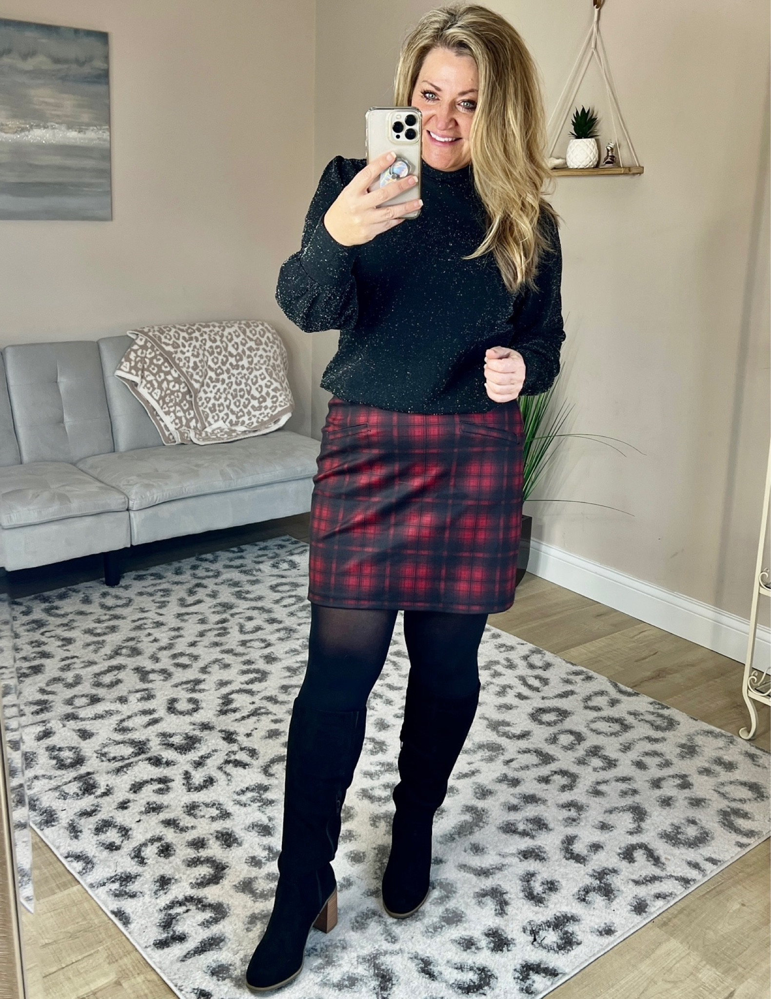 Holiday Outfit Idea. Casual dressy. Curvy girl approved! Holiday party, New Year’s Eve top. All TTS with lots of stretch  

#LTKcurves #LTKHoliday #LTKunder50