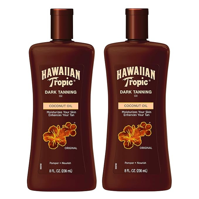 Hawaiian Tropic Dark Tanning Sun Care Moisturizing Oil 8 Ounces, 2 Count (Pack of 1) | Amazon (US)