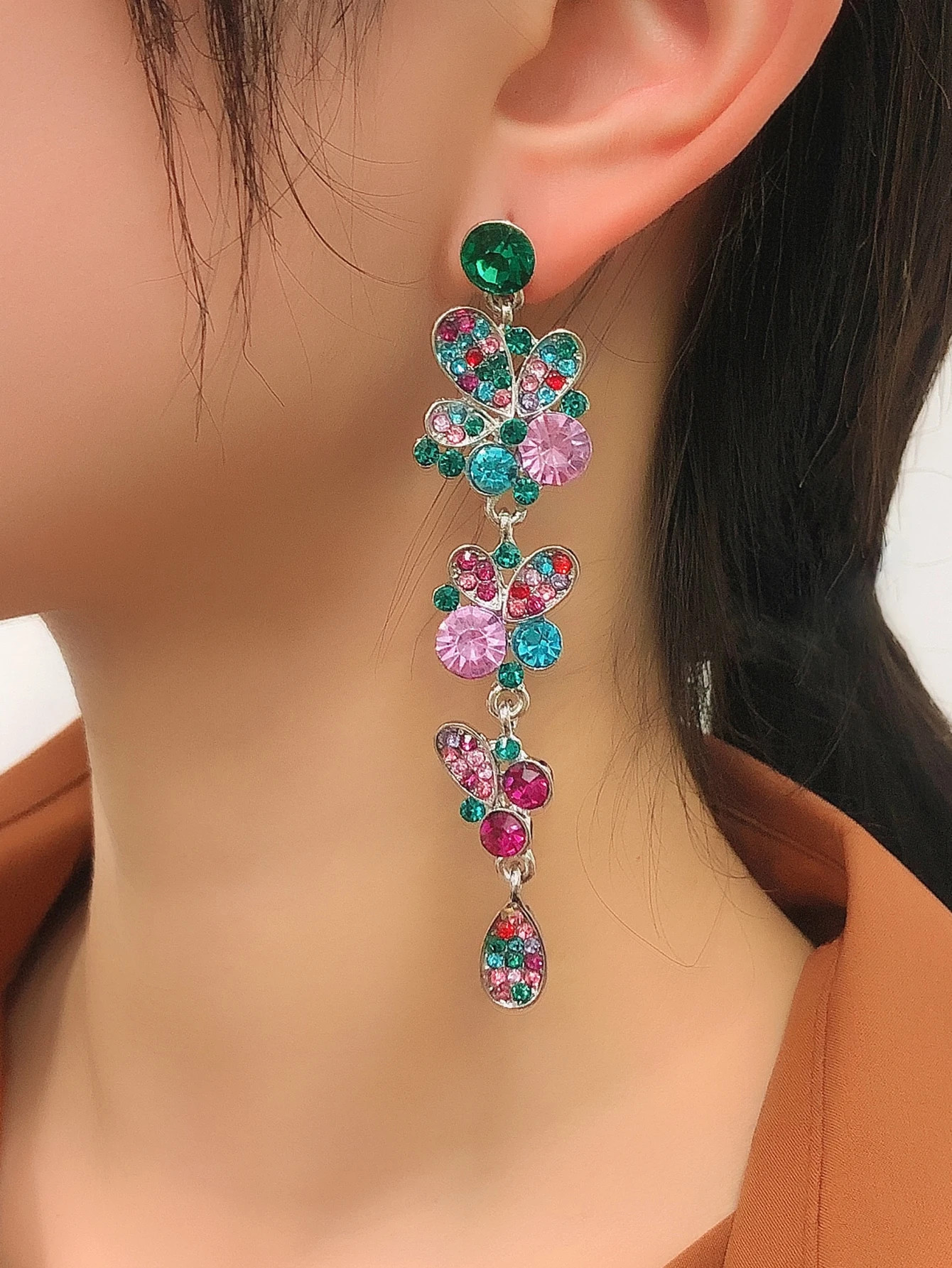 Rhinestone Decor Drop Earrings | SHEIN