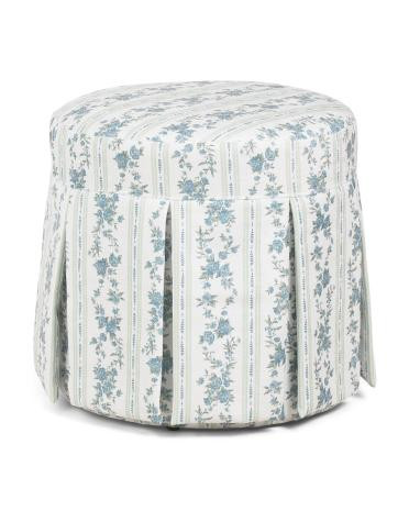 Juliet Romantic Stripe Skirted Ottoman | TJ Maxx
