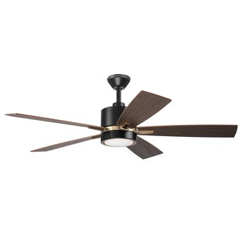 Harbor Breeze Chandler 52-in Matte Black LED Indoor Downrod or Flush Mount Ceiling Fan with Light... | Lowe's