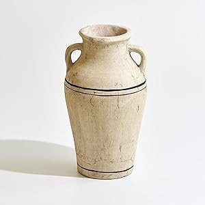 Ceramic vase 13.2" Modern Distressed Rustic, Antique Tan | Amazon (US)