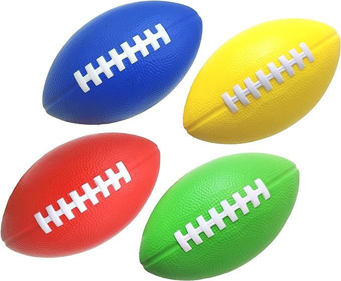 Kids Football 4 Pack - 7.25” Foam Footballs - Soft, Small Football - Colorful Mini Football for... | Amazon (US)