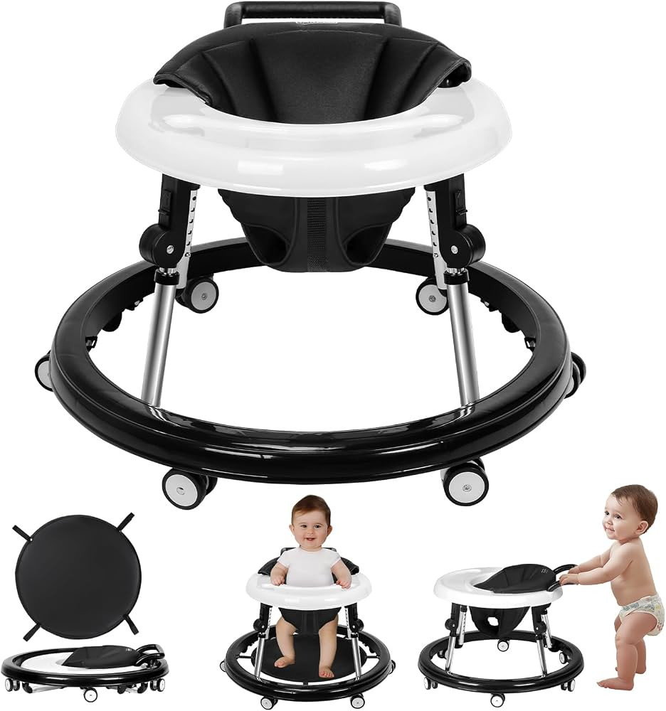 Foldable Baby Walker with Wheels and Anti-Rollover, Sit to Stand Activity Center for Boys and Gir... | Amazon (US)