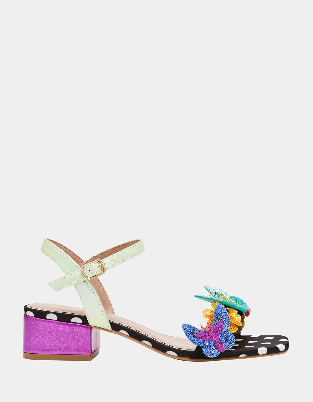 EMERRY BLACK MULTI Square-Toe Block Heel | Women's Heels | Betsey Johnson