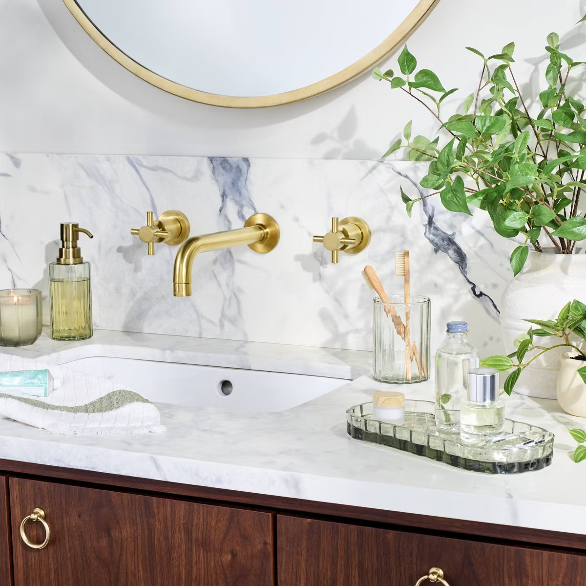 Fluted Glass Bathroom Soap Pump Light Green - Hearth & Hand™ with Magnolia | Target