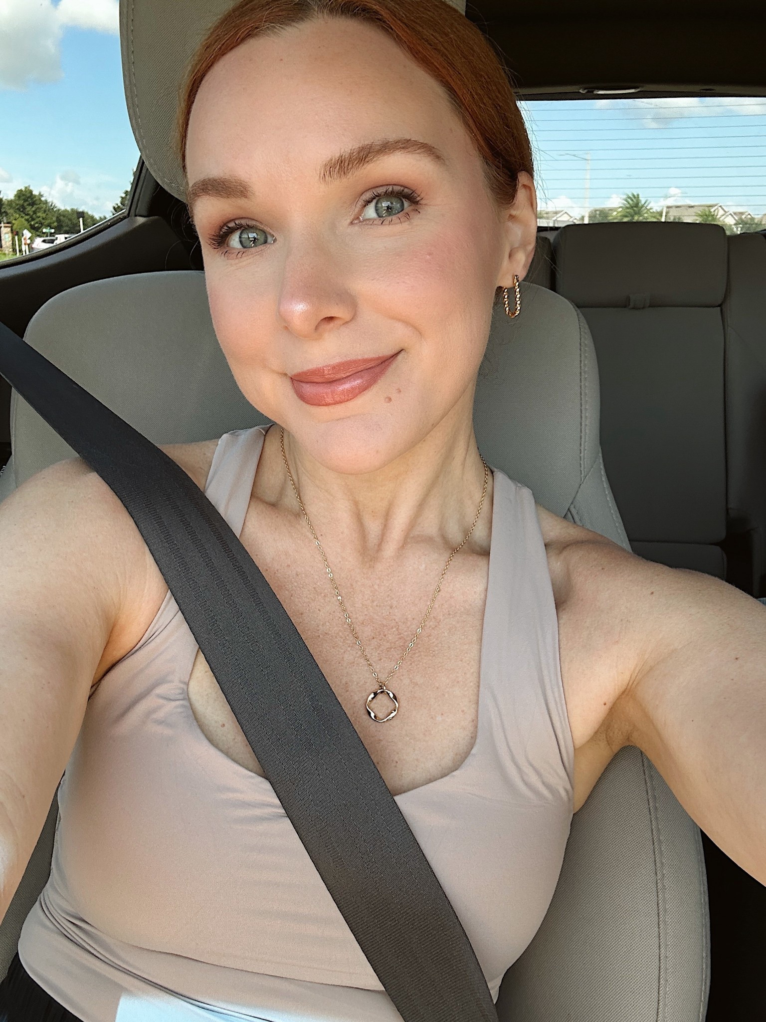 This top from Amazon is double lined with a built in bra 🙌 so comfortable, soft, & available in several colors for less than $25! Also wearing the new Lancôme lipstick I picked up from Nordstrom and I love it - the perfect nude pink  

#LTKActive #LTKBeauty #LTKFindsUnder50