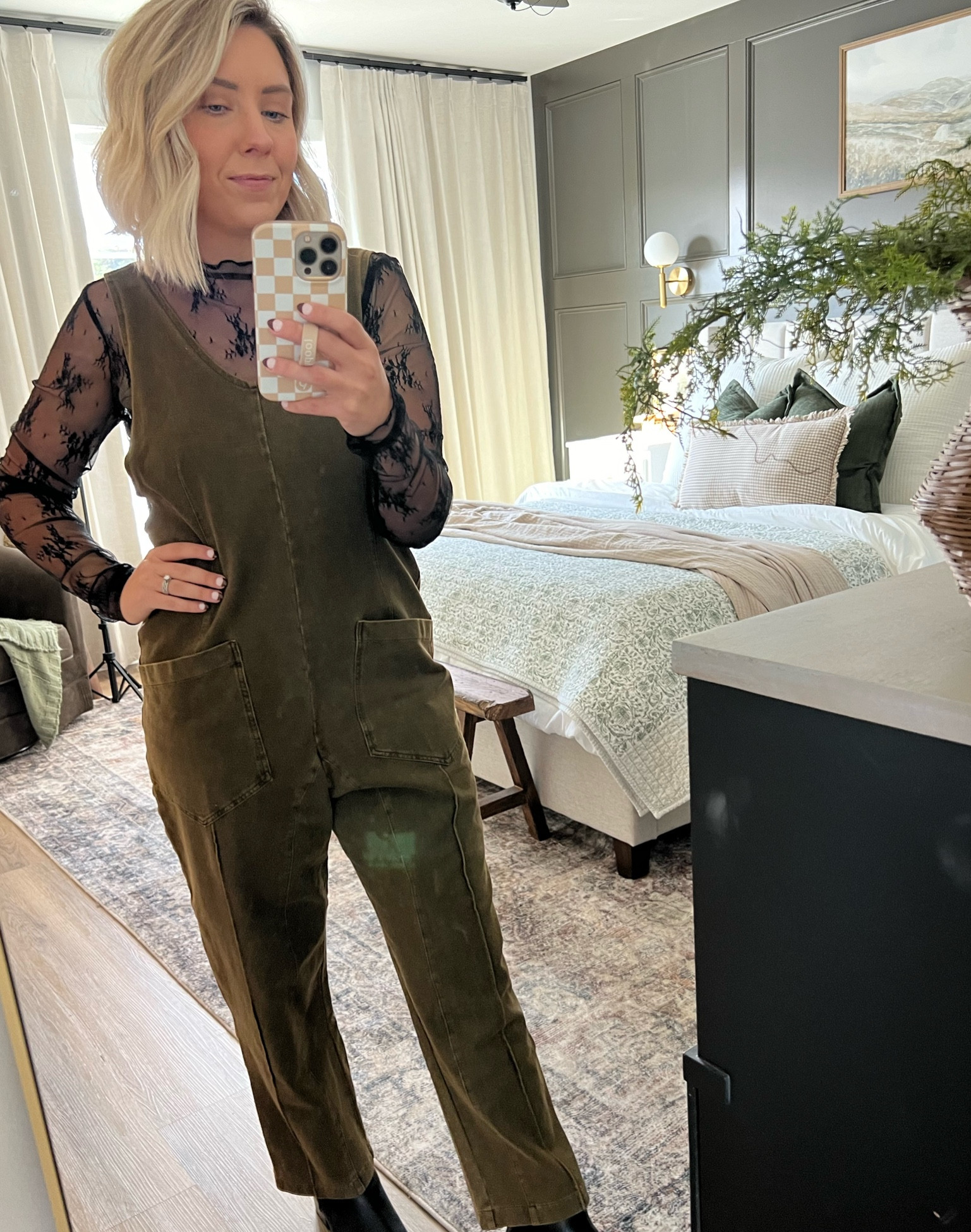 Outfit deets! These overalls are so dang comfy and cute! 

Mom outfit overalls lace top olive overalls 

#LTKSeasonal #LTKStyleTip #LTKFindsUnder50