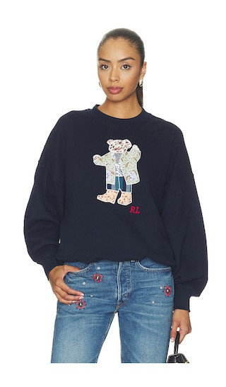Fleece Crew Neck Sweatshirt in Hunter Navy | Revolve Clothing (Global)