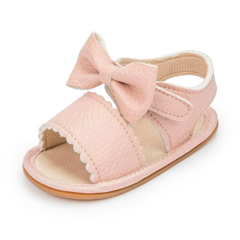 Meckior Baby Girls Sandals Rubber Sole Infant Summer Dress Shoes for Newborn 0-18 Months | Walmart (US)