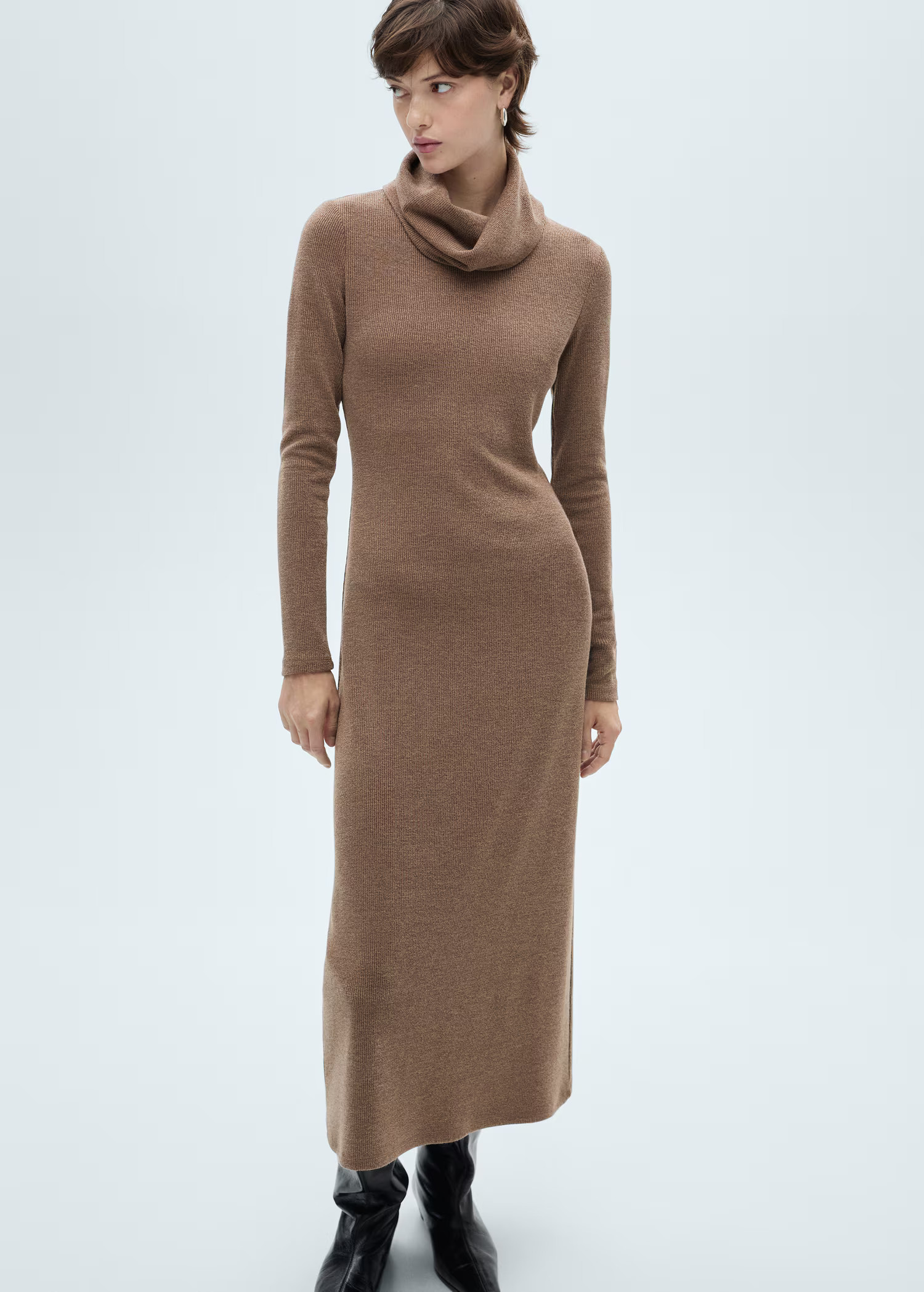 Knitted turtleneck dress - Women | MANGO USA | Mango (US/MX/AU)