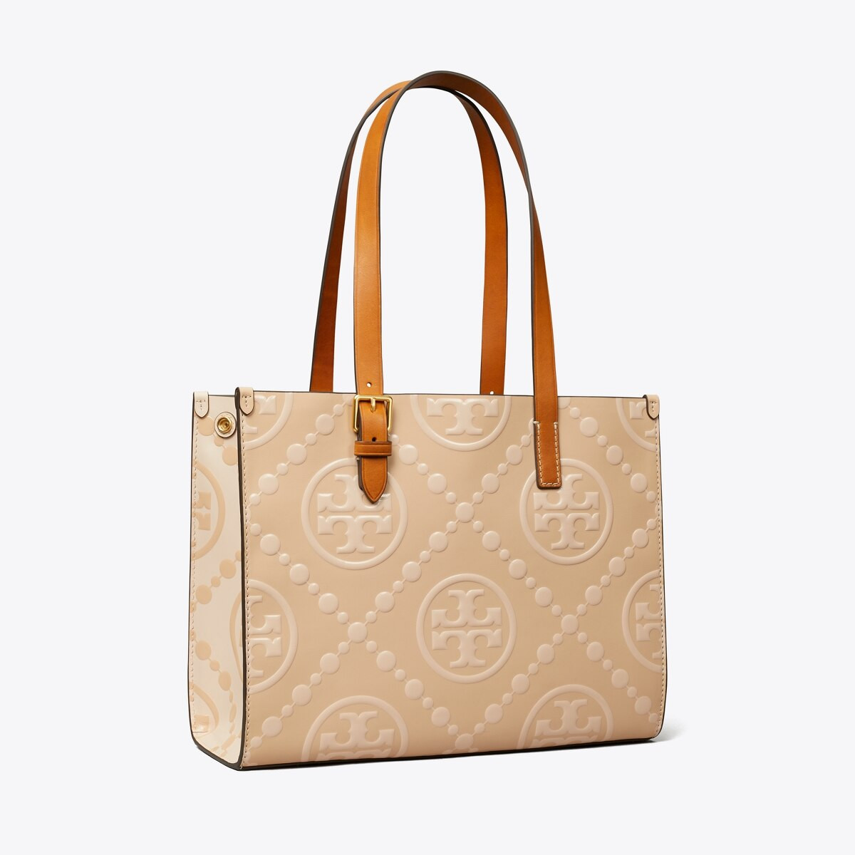 SMALL T MONOGRAM CONTRAST EMBOSSED TOTE | Tory Burch (US)