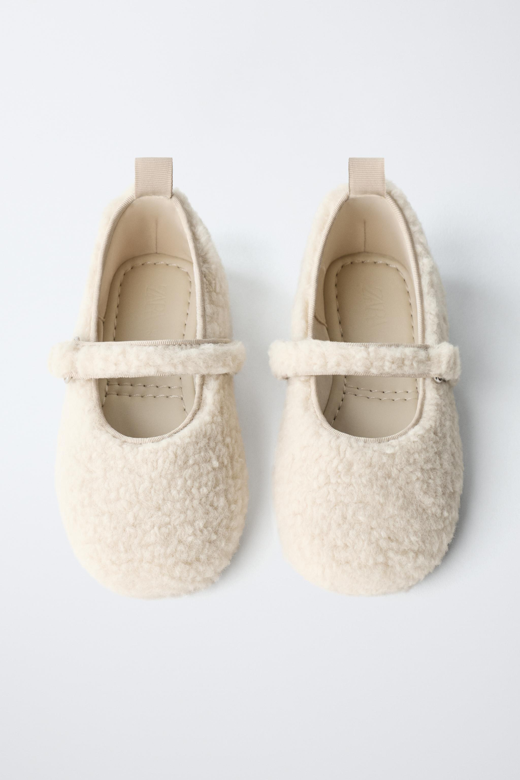FAUX SHEARLING BALLET FLATS | Zara US