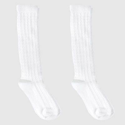Girls' Knee-High Socks 2pk - Cat & Jack&#153; White | Target