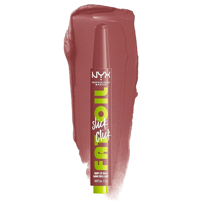 NYX PROFESSIONAL MAKEUP Fat Oil Slick Click, Lightweight, Buildable Pigmented Vegan Lip Balm - Pr... | Amazon (US)