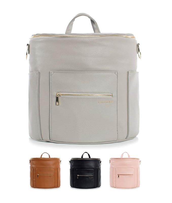 Fawn Design Premium Vegan Leather Diaper Bag and Backpack (Gray 2.0) | Amazon (US)