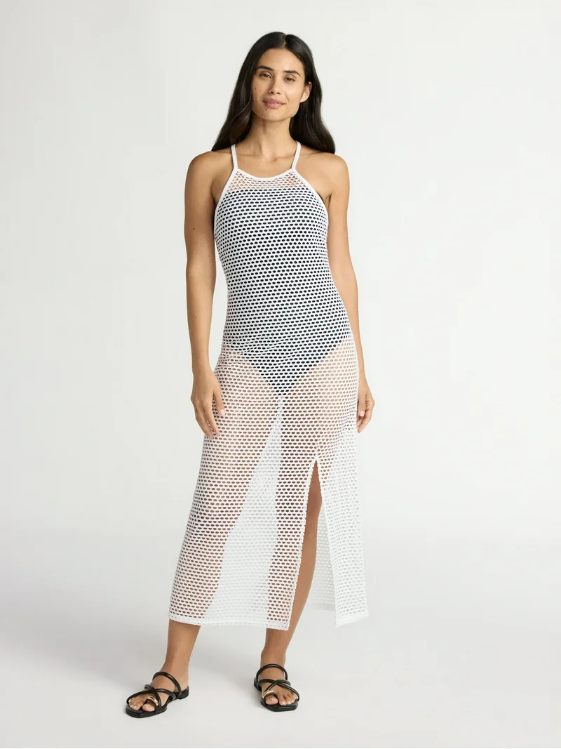 Time and Tru Women's and Women's Plus Halter Swim Coverup Dress. Sizes XS-3X | Walmart (US)